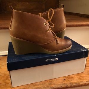 Sperry Harlow Cognac Booties, Size 8.5